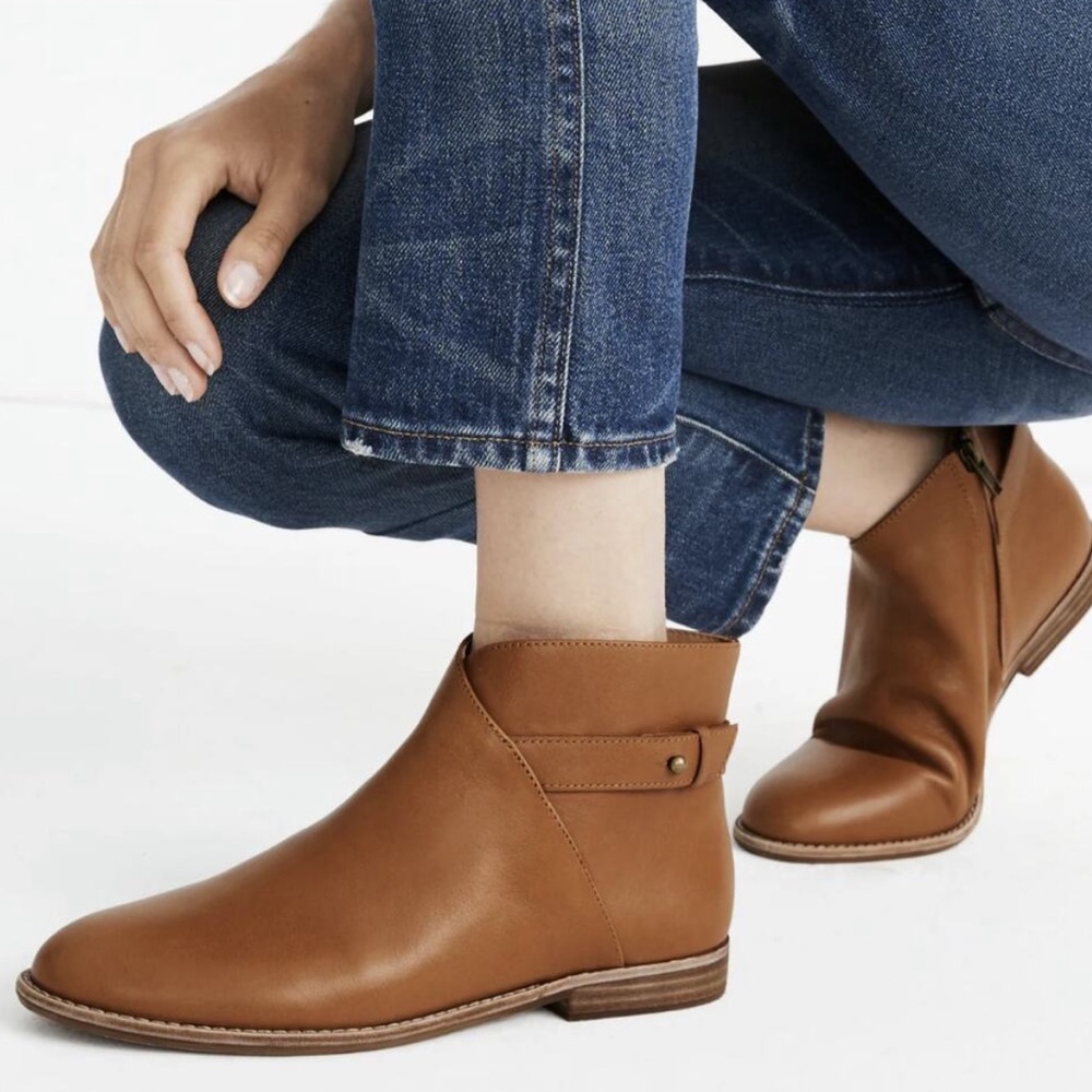Madewell Kelci Flat Leather Ankle Boots